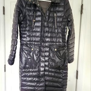 Lucky Brand Black Lightweight Packable Puffer Coat w/ Hood